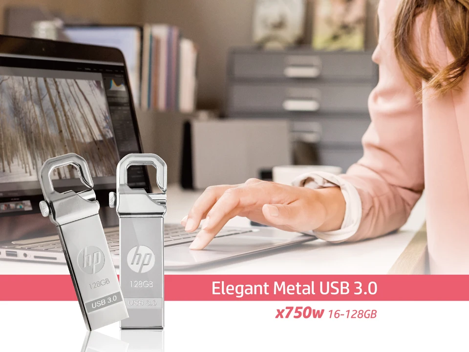 HP x750w USB Flash Drive USB 3.0 флешка 64 ГБ Высокая Скорость Элегантный металл USB Stick 64 ГБ Флешки Флэш-Накопитель Индивидуальный Логотип Pen drive