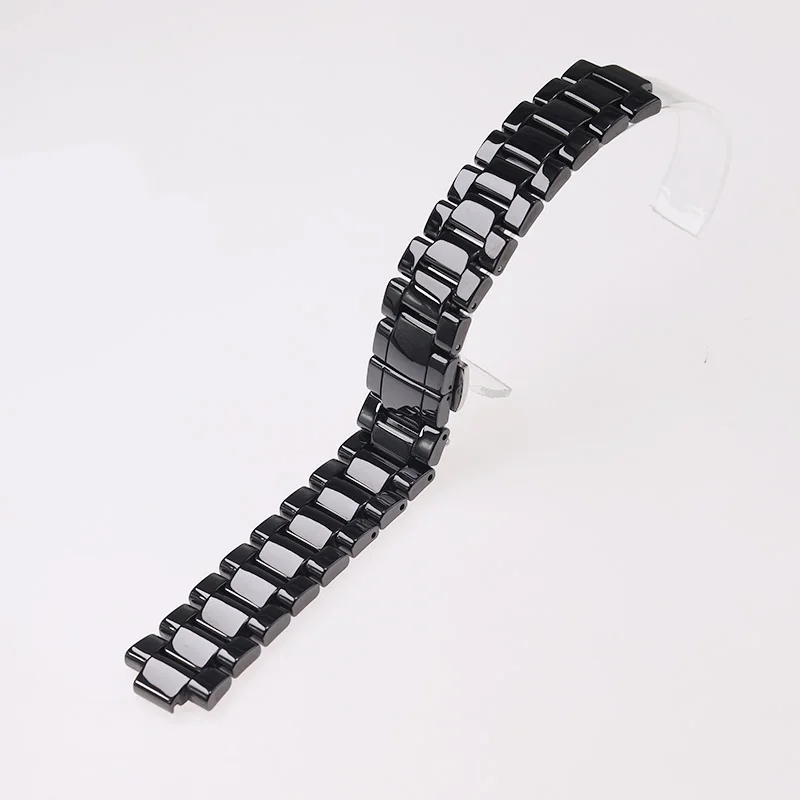 20 мм 23 мм керамический ремешок для часов для серии Армани аксессуары Unbreak элегантные часы полосы высокого качества гладкий глянцевый ремешок - Цвет ремешка: Черный
