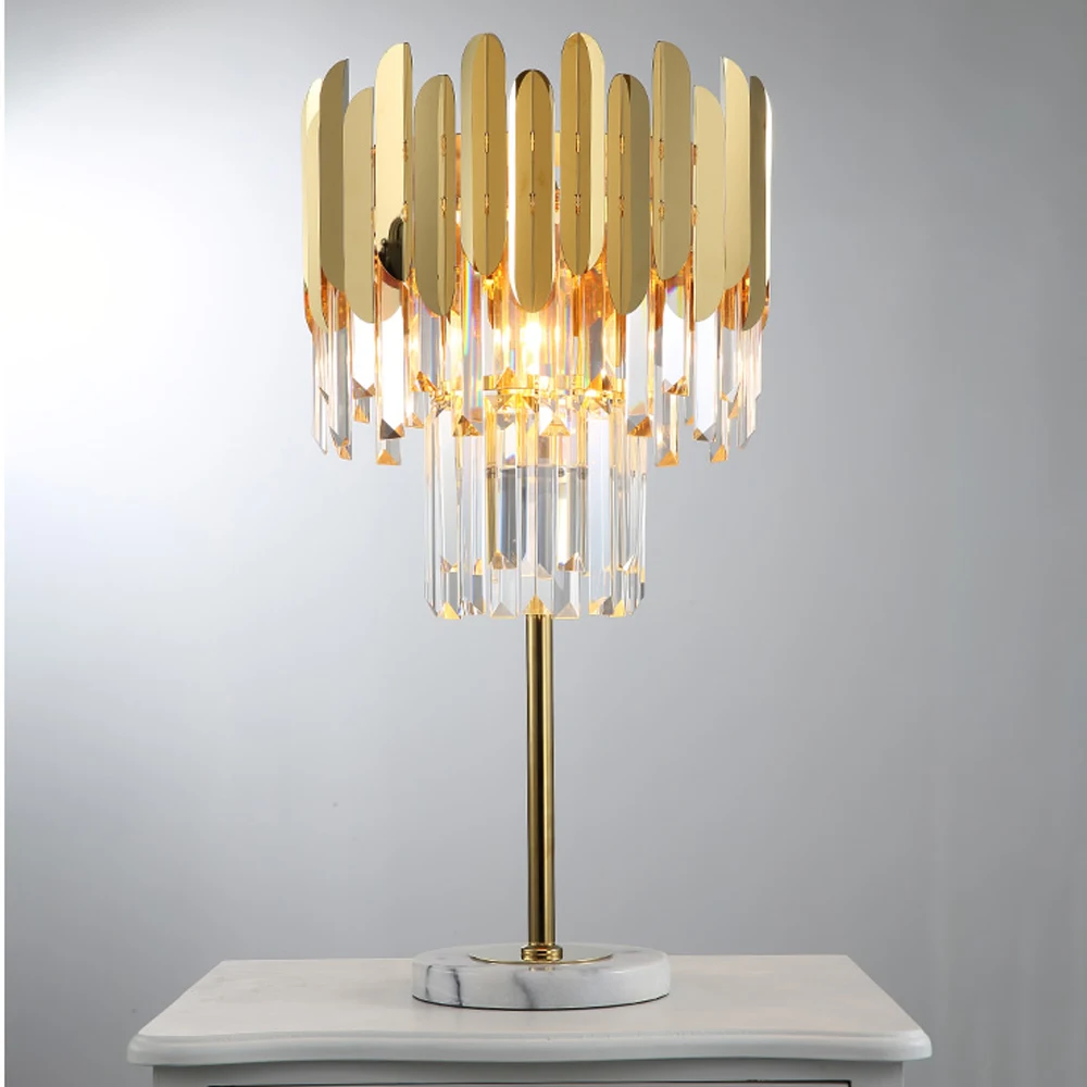 luxury Clear Crystal LED Table lamp Desk lights Reading lamp Bedroom Lighting