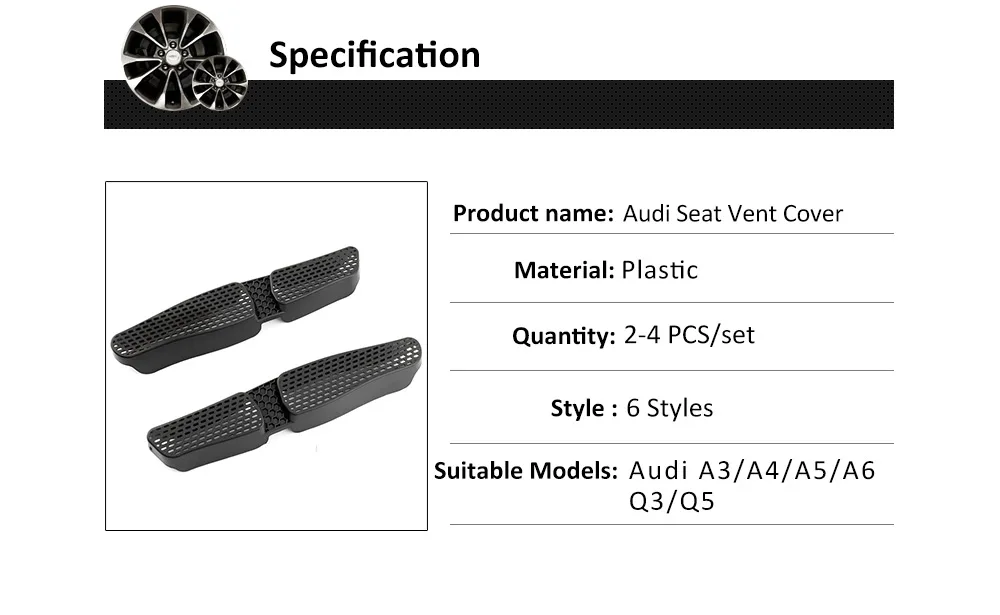 Автомобильный Стайлинг сиденье кондиционер воздуха на выходе Защитная крышка наклейка для Audi A3 8 в A4 B8 B9 A6 A5 C7 Q3 Q5 аксессуары для интерьера