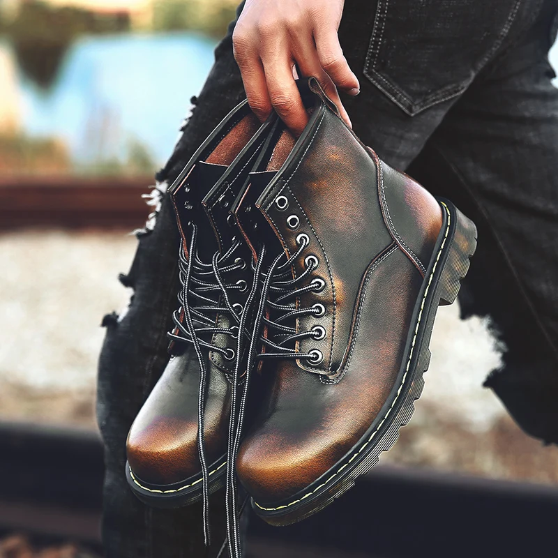 

High Quality Genuine leather Autumn/Winter Men Boots Waterproof Ankle Boots Men Boots Outdoor Working Boots Men Shoes