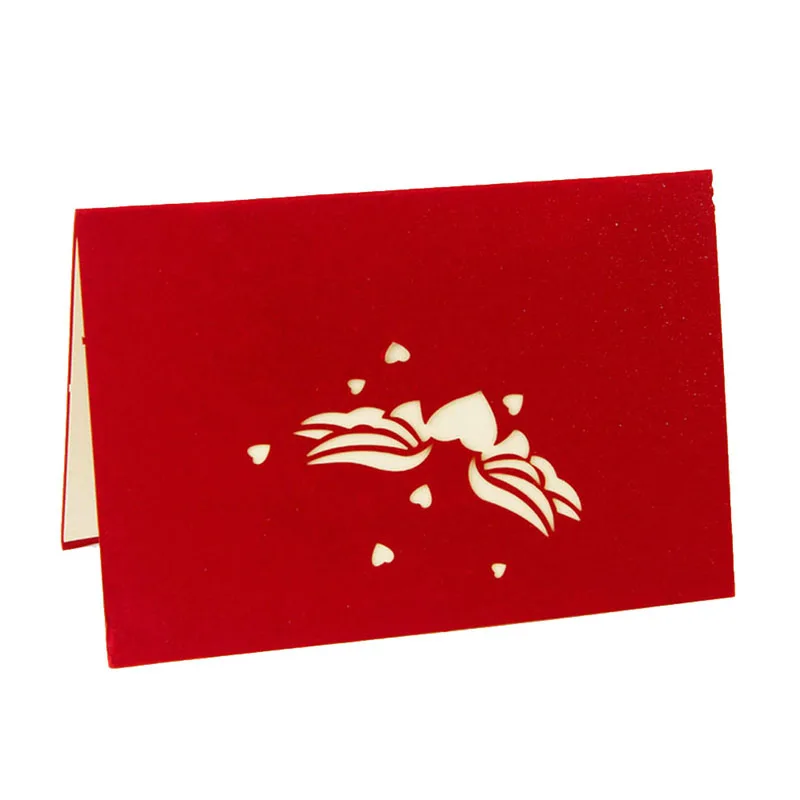 Greeting Cards 3D Pop Up Handmade Love Heart Anniversary Valentine Birthday Christmas Postcard for wedding