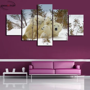 

Polar Bear Family Painting Unframed Modular Picture Wall Art Home On Canvas HD Printed Modern Decoration Posters