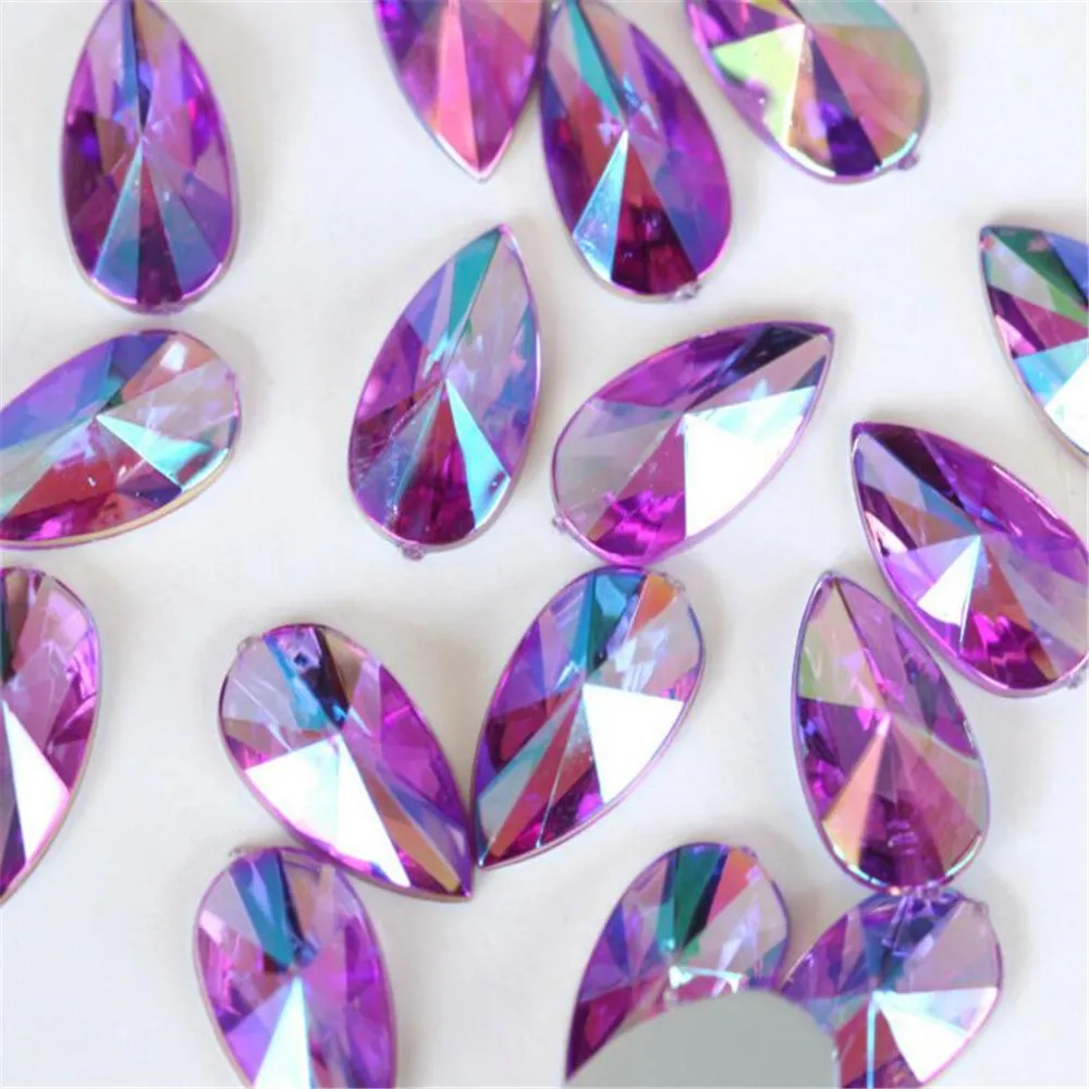 MHS.SUN 100 шт. Drop Shape Lt фиолетовый AB Color Point Face Стразы Loose Flatback Acrylic DIY Suit аксессуар для