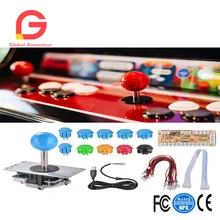 Zero Delay Arcade Game DIY 10x Push Buttons + Joystick + USB Encoder Board for Mame Jamma & Other PC Fighting Games AC929