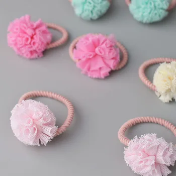 

DHL 2000pair 2pc/pair Girls' Cute Pom Pom Hair Tie Bands Ropes Ponytail Holder Hair Clip Barrette Hair Accessories