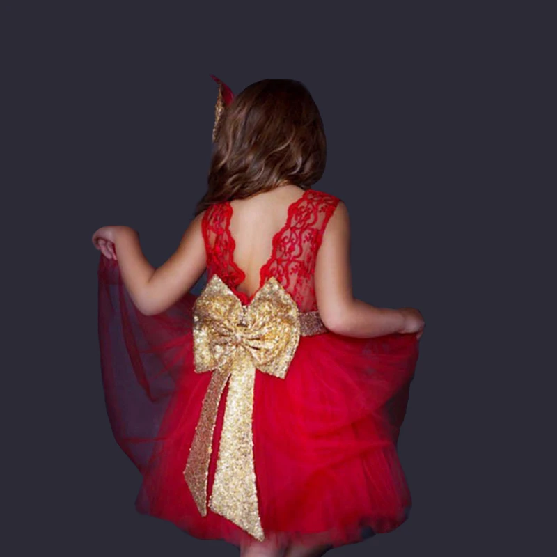 

Baby girls clothes flower girls wedding dresses Red bridesmaid Summer big bow dress vestido batizado ropa bebe girl robe bebe