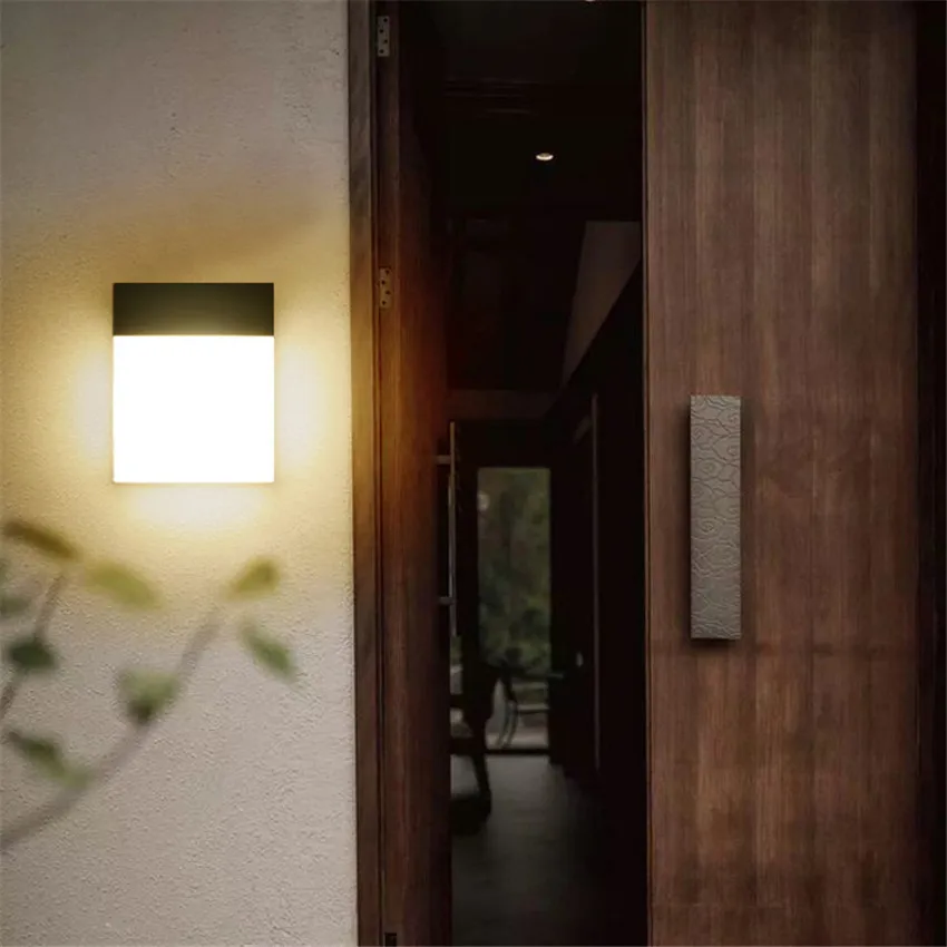 Conduziu a Luz da Parede Sensor de Movimento à Prova Água ao ar Lâmpada de Parede Moderno Dwaterproof Livre Varanda Ip65 Portão Pátio Jardim Corredor 220 v Luzes 18 w 18 Cheap Luminárias de parede externas