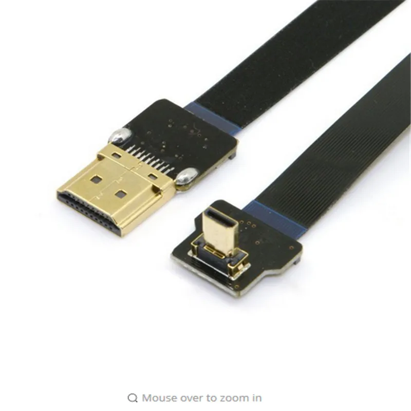 Плоский кабель 0 1 м 90 градусов вверх под углом FPV Micro HDMI штекер к FPC для GOPRO