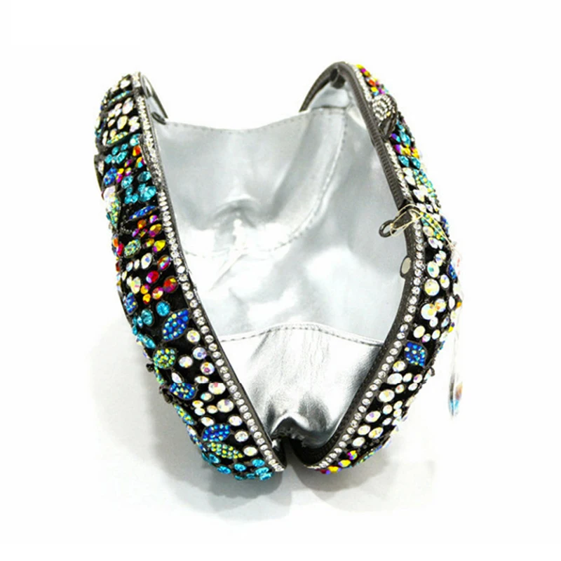 Women's Gold Crystal Evening Clutch Bag - Diamond Embellished Banquet and Dinner Handbag image 5