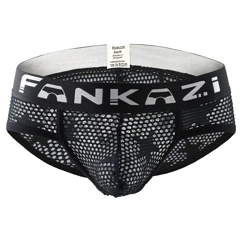 

Men's Underwear Star Mesh Breathable Sexy Personality High Fork Underpants Breathable Men Cueca Calzoncillos Hombre Slips