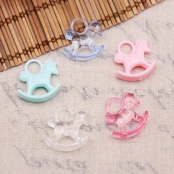 

24pcs/lot Newborn Baby Shower Mini Acrylic Rocking Horse Balance Toy Gift For DIY Birthday Baptism Party Kids Room Decoration