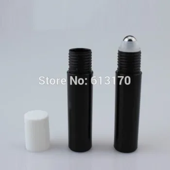 

10ml Roller Bottles,Black,Steel bead,Empty Roll on Bottle for Essential Oil,Perfume,Mini Sample Vials Cosmetic Packing Container