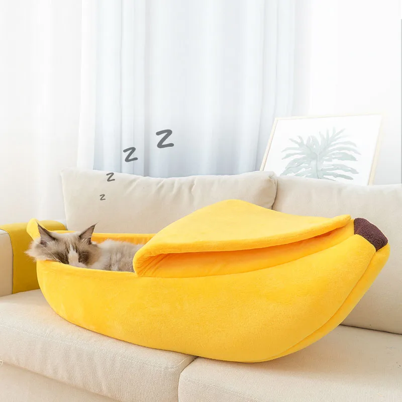 

HEYPET Pet Cat Dog House Cat Mat Banana Shape Cute Pet Kennel Nest Warm Dog Cat Sleeping Beds House Popular