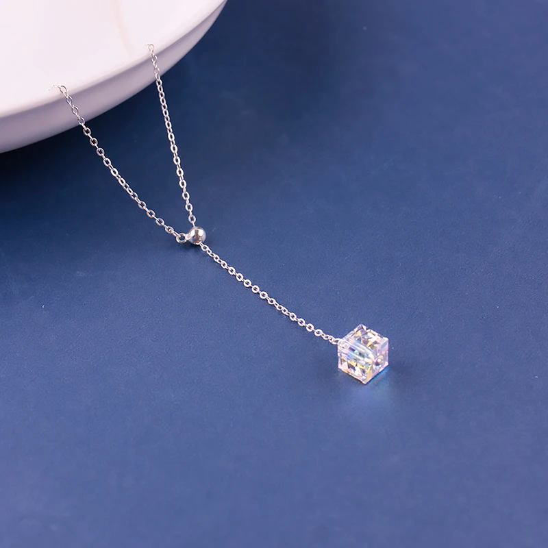 YEAJEWEL fahion старинные Простой дизайн кристалл кулон ожерелье регулируемая