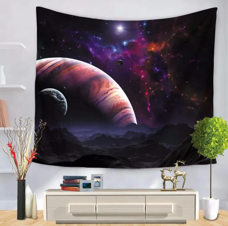 Гобелен с принтом "Космическая Планета", многофункциональное пляжное одеяло, скатерть, простыня, вечерние, 12 стилей
