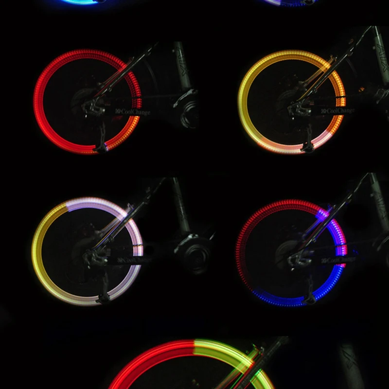 1PC Outdoor Bicycle LED Neon Wheel Glow Stick Light Cycling Drving Colorful