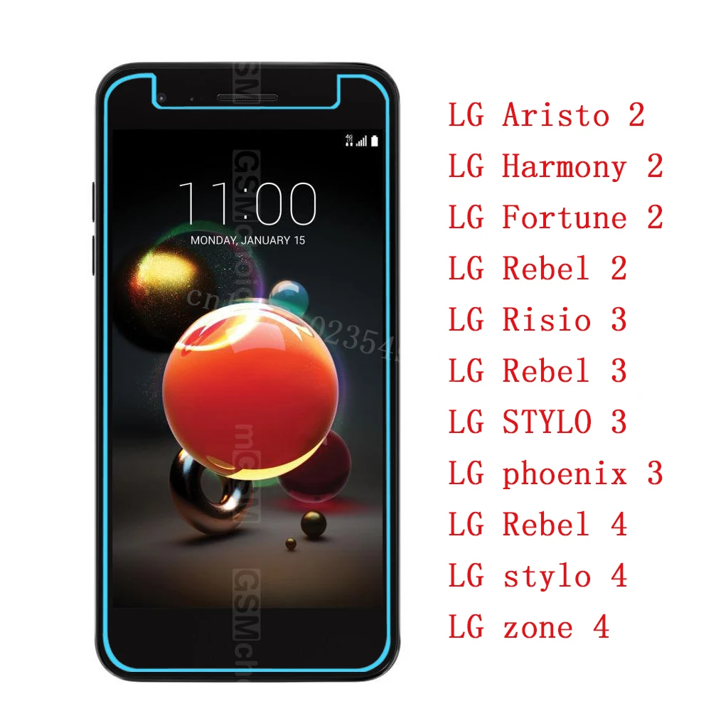 

Tempered Glass Explosion-proof Protective Film Screen phone For LG Harmony Fortune Aristo 2 Rebel stylo zone 4 Risio phoenix 3