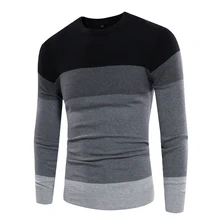 

2020 Sweater Men Casual Pullover Autumn Round Neck Patchwork Quality Knitted Pull Homme Male Cashmere Sweaters