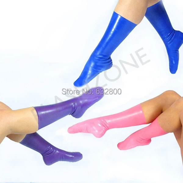 Free shipping Smooth surface glued latex socks for girlsin Socks from Underwear & Sleepwears