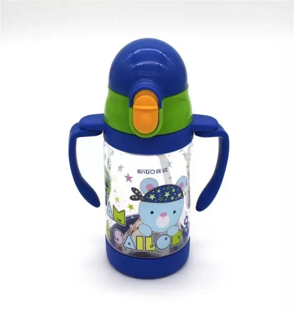 400ml Kids Bottle Cute Baby Drinking Water Dual Handles Bottle Baby