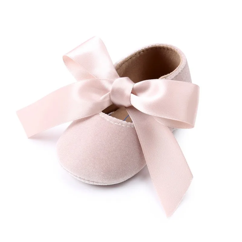 WEIXINBUY Baby Girl Shoes Riband Bow Lace Up PU Leather Princess Baby Shoes First Walkers Newborn Moccasins