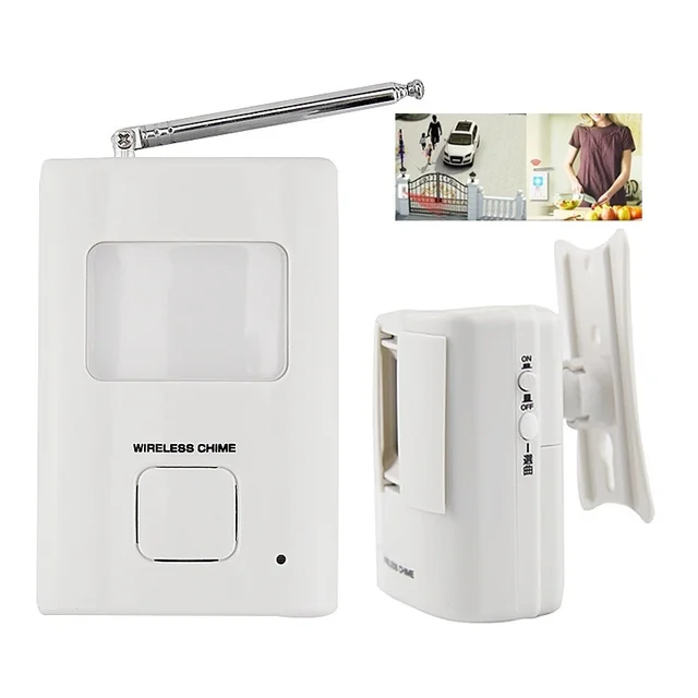 PIR Doorbell Wireless Infrared Movement Entry Bell Portable Door Bell