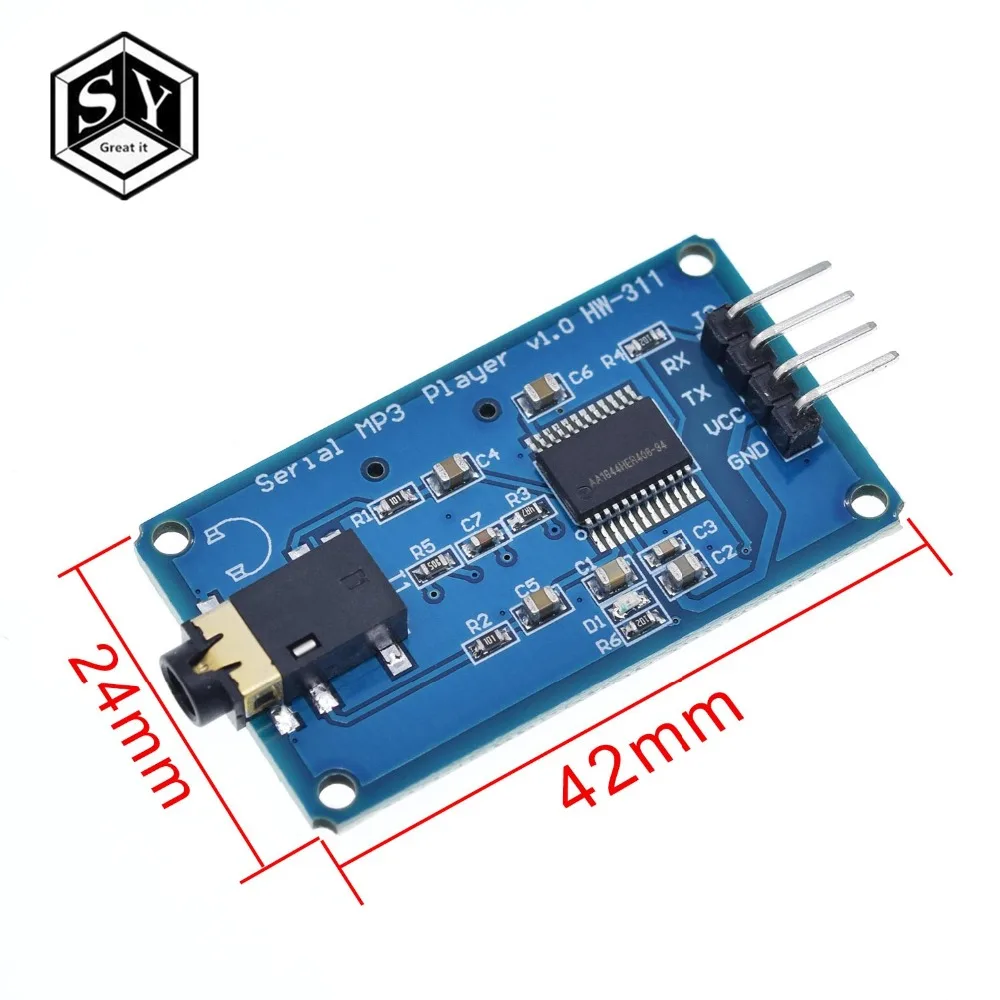 YX6300 UART Control Serial MP3 Music Player Module For Arduino/AVR/ARM/PIC