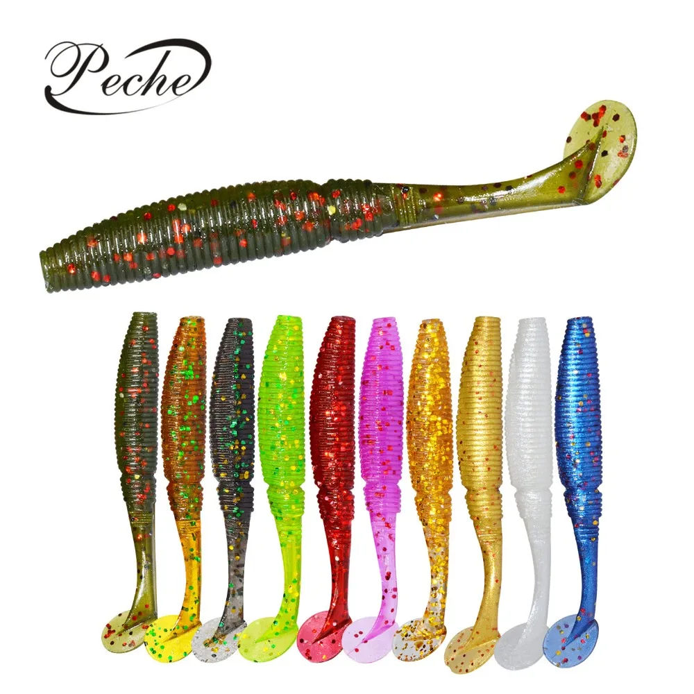 Peche 15 шт./лот мягкие приманки рыболовные для ловли нахлыстом воблеры наживки с Т