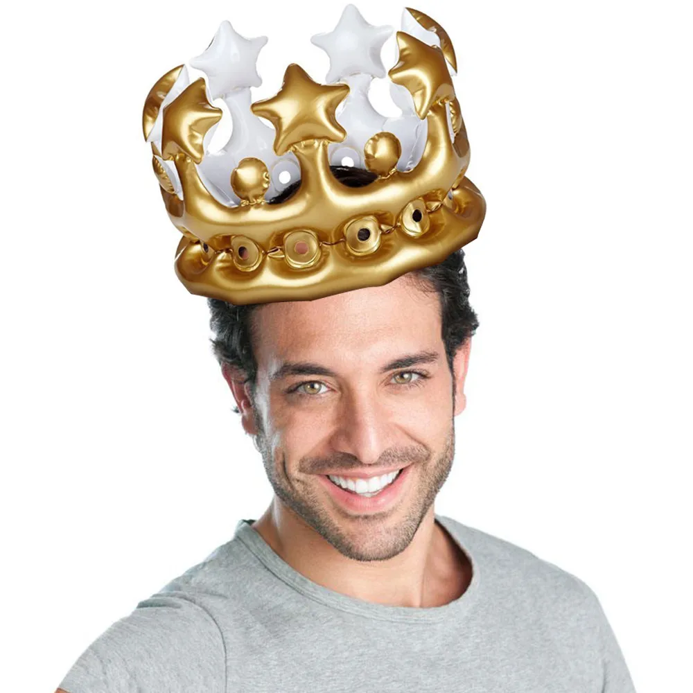 

Gold Party Kids Children Crown PVC Balloon Birthday Hat Inflatable Hat Birthday Festival Supplies Dropshipping D23 July3