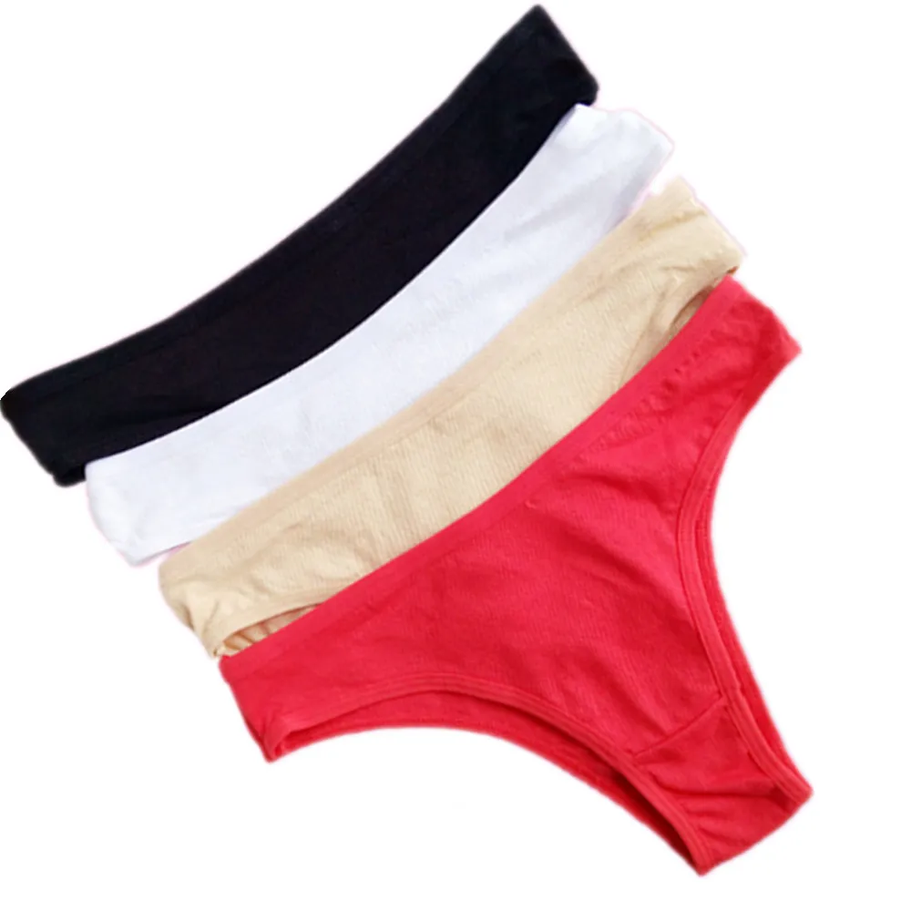 New Cotton Panties Female Underpants Sexy Women Briefs Underwear Lingerie Thongs Red Black Skin White