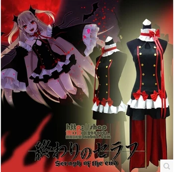

New Animation Seraph Of The End Cos Krul Tepes Cosplay Halloween Dresses Top Set Vampire Queen Dresses Fashion Costume