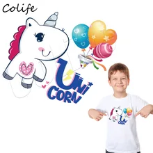 Нашивки в форме единорога для детей мультфильм Kawaii Наклейки на одежду персональный аксессуар для детей Parches моющиеся DIY наклейки