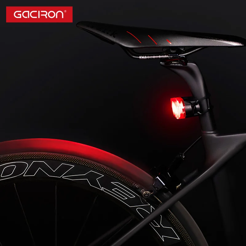 Sale GACIRON 60 Lumen Smart Waterproof Bike Tail Light MTB  Road Bicycle Rear Light USB Rechargeable Led Lamp for Flat/Round Seatpost 2