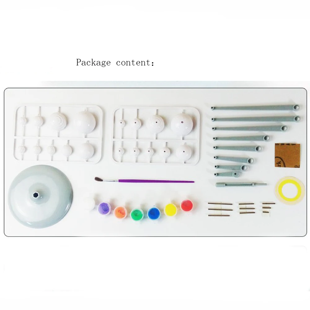 1 Set Kids Puzzle Toy Geography Teaching Resources Solar System Planetary Model DIY Assemble Toy Learning Tool Supplies