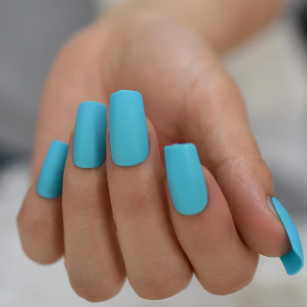 wallpapers Royal Blue Acrylic Nails Square matte teal nails matte
