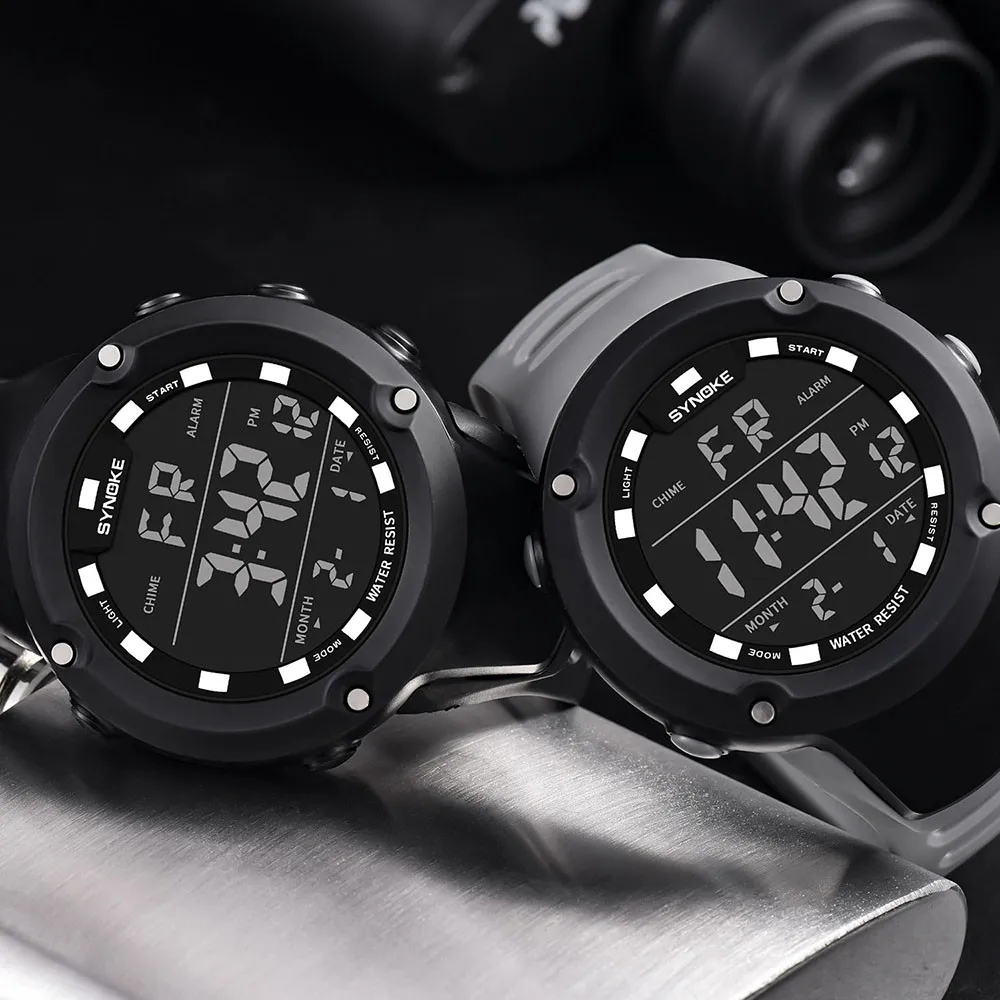 

SYNOKE Men's Multi Function Military Sports Watch LED Digital Dual Movement watch Reloj Hombre Deportivo Resistente Al Agua