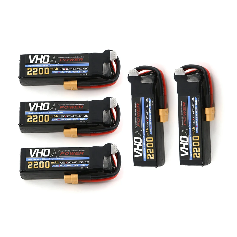 VHO 5 шт. 11 1 В 3 S 2200 мАч 30C LiPo Батарея XT60/T/JST/штекер TRX и зарядное устройство с вилкой