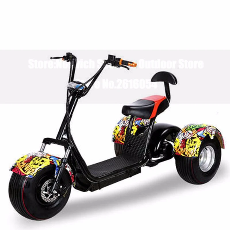 

Citycoco Electric Scooter E-Bike 60V 500W 9.5 Inch Vacuum Fat Tire Electric Three Wheel Motorcycle Bike Adult Women Men Scooter