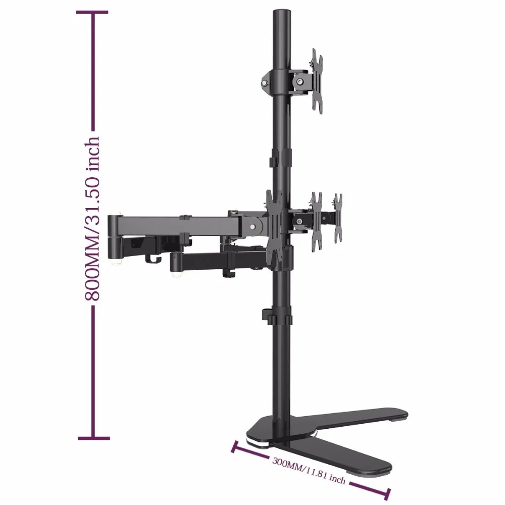 Suptek Quad Arm ЖК светодиодный сверхмощный монитор Стенд кронштейн, монтируемый в стол 3+ 1 подставка/вмещает четыре экрана до 2" ML6864