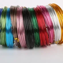 Fil métallique rond en Aluminium anadisé 3-10 mètres, 1mm/1.5mm/2mm/2.5mm, fil peint polyvalent, pour bricolage de bijoux