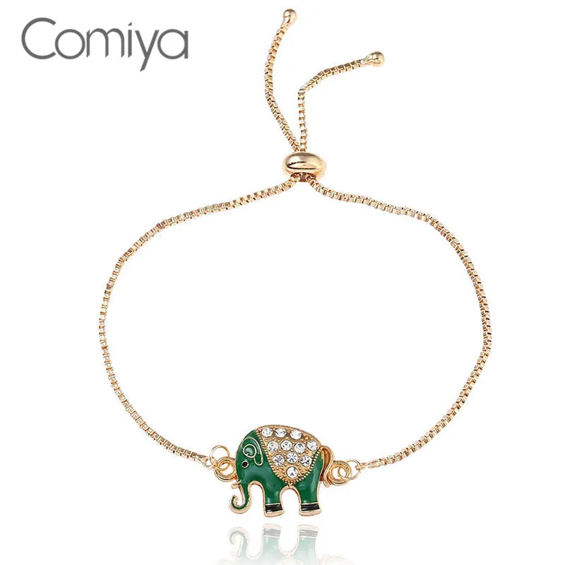 Comiya font b Bracelets b font For Women Zinc Alloy Chains Elephant Pattern font b Gold