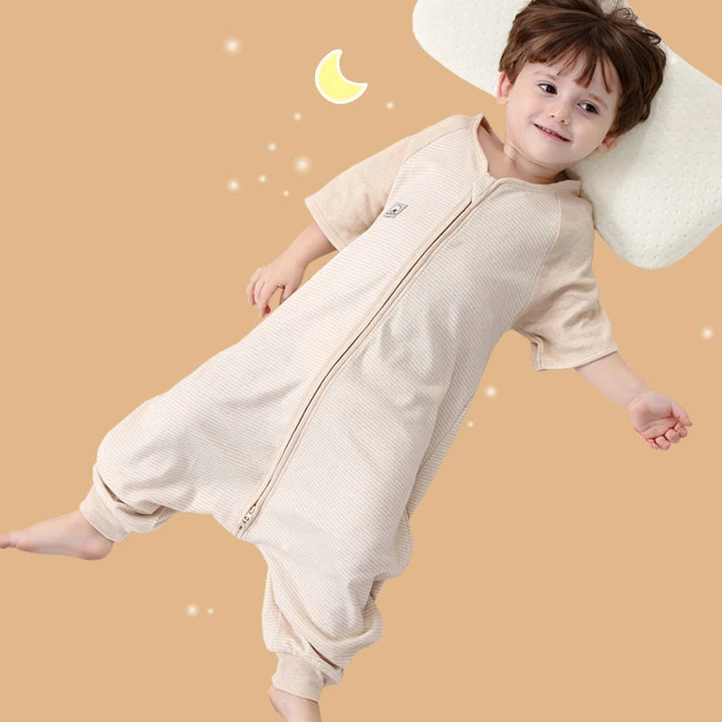 

New Arrives Soft Cotton Baby Sleeping Bag Summer Cotton Pajamas Gown Anti Kick Children Sleeping Baby Split Air Conditioning Bag