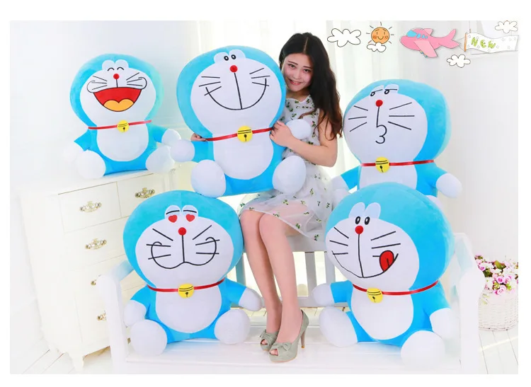 Огромный Прекрасный плюшевый Улыбка игрушка doraemon набитая большая синяя кукла Дораэмон подарок около 70 см 0031