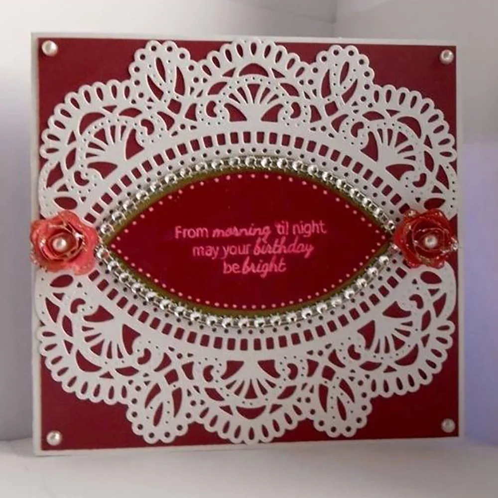 

Cutting Dies Lace semicircle flower Frame Xmas for Scrapbooking Card Album Making Stencil Metal Die Cut Embossing Craft