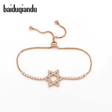 Baiduqiandu, хрустальные теннисные браслеты для женщин, свадебные очаровательные браслеты с кубической звездой Давида и браслеты, женские браслеты, массивные ювелирные изделия
