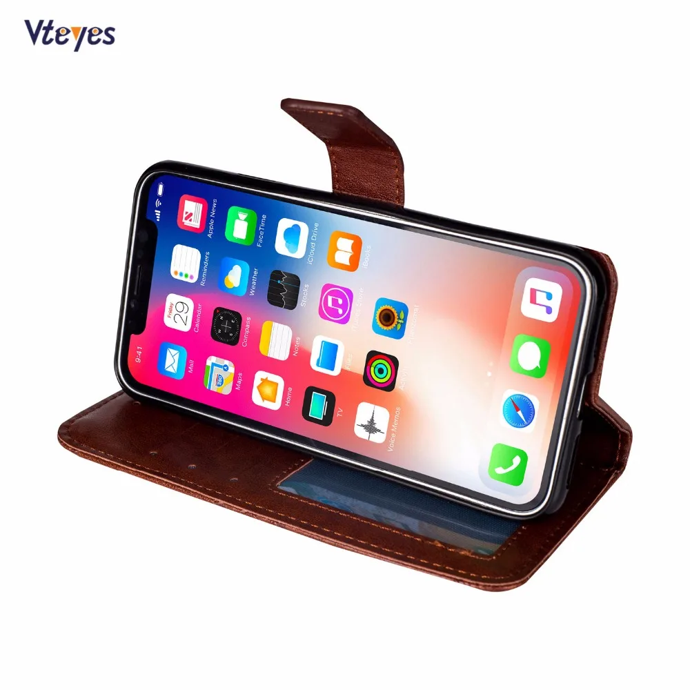 Роскошный крутой Чехол бумажник из искусственной кожи для телефона iPhone 5 6 S 7 8 Plus X