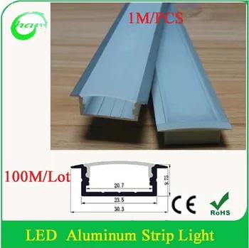 

100pcs/lot 1m led profile for 3528/5050/2835/5630 strip,corner aluminium profile with cover for led bar light 30*10mm