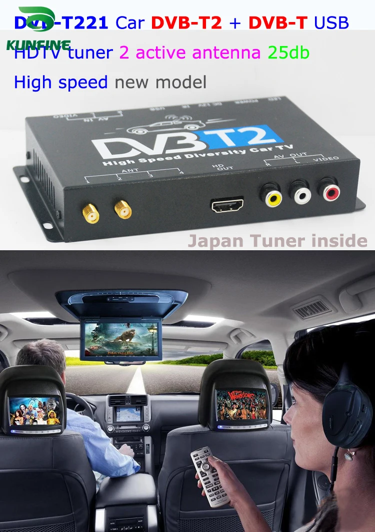 HD ТВ автомобильный DVB-T2 DVB-T мульти PLP цифровой ТВ приемник автомобильный D ТВ коробка с двумя антенна тюнера
