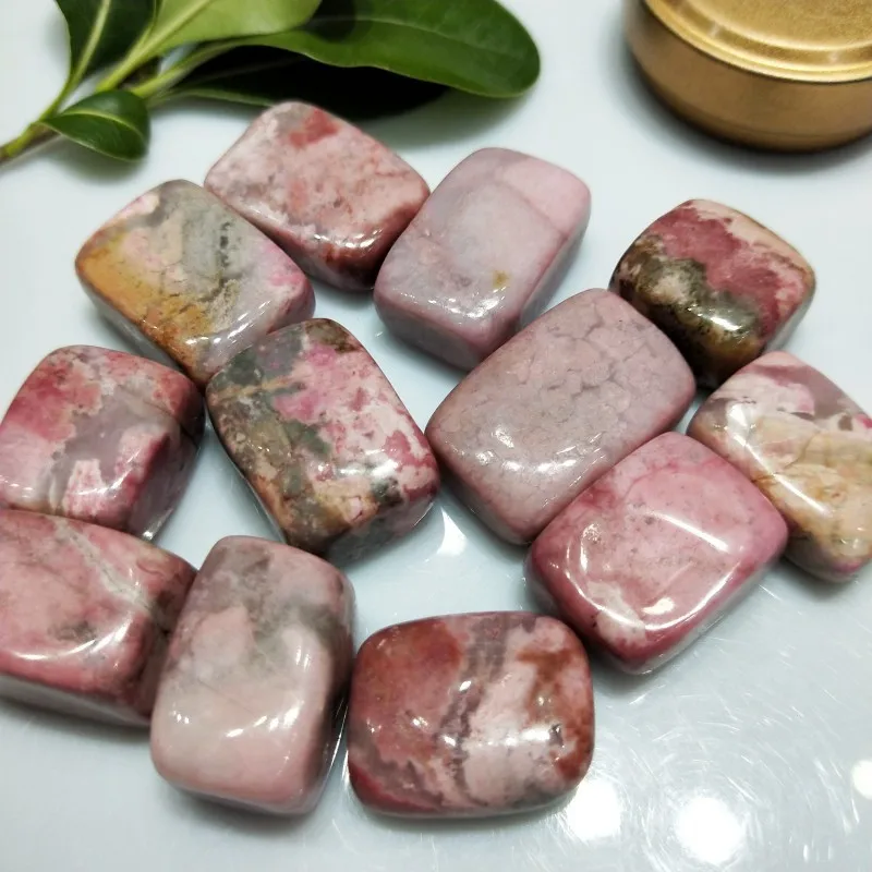 

7pcs Natural rose red Rhodochrosite gravel stones Rock Crystal Quartz Mineral healing Fish Tank Decoration Cube stone 15-25mm